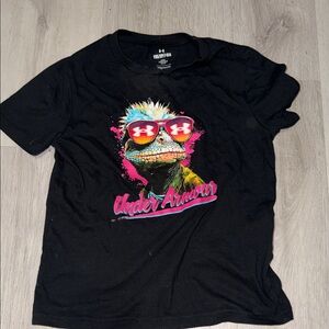Under Armour boys Black Tee with Vibrant Graphic